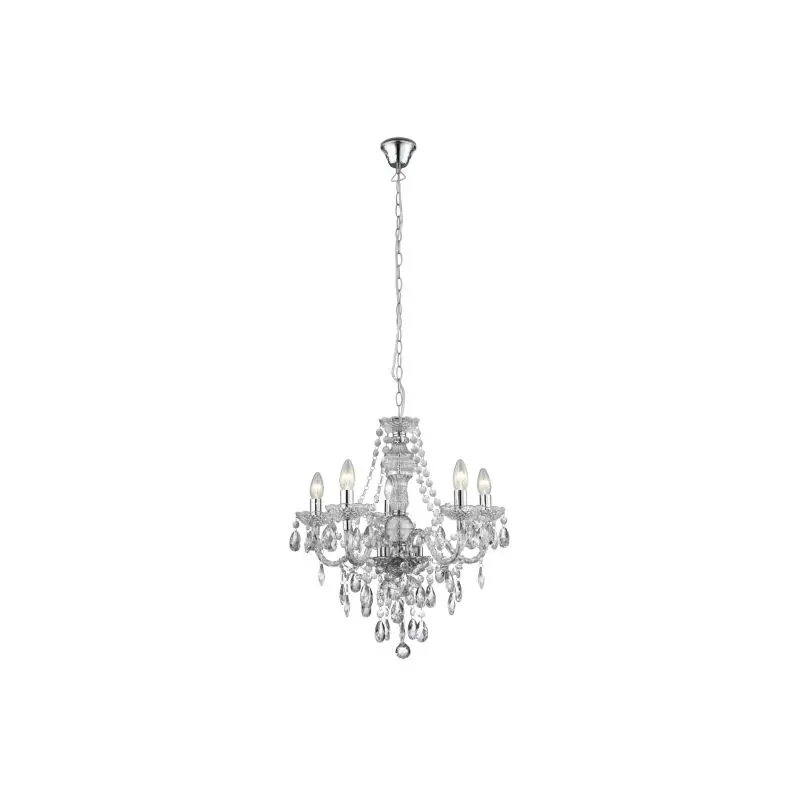 Luxe Searchlight Marie Therese - luster - Ø 55 x 130 cm - chroom
