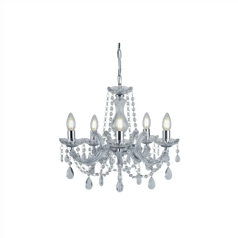 Superprijs Searchlight Marie Therese - luster - Ø 48 x 90 cm - chroom