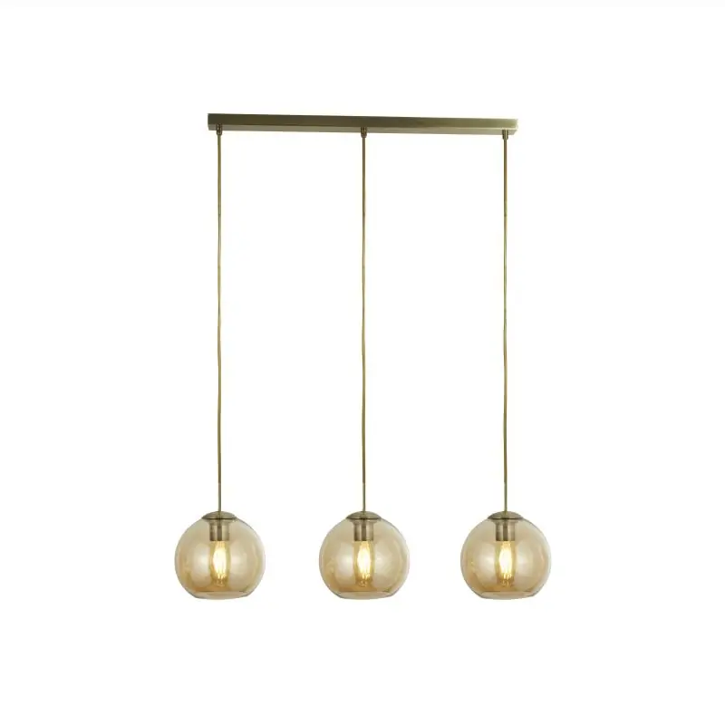 Gratis Retour Searchlight Pendants - hanglamp - 80 x 20 x 150 cm - antiek messing en amber