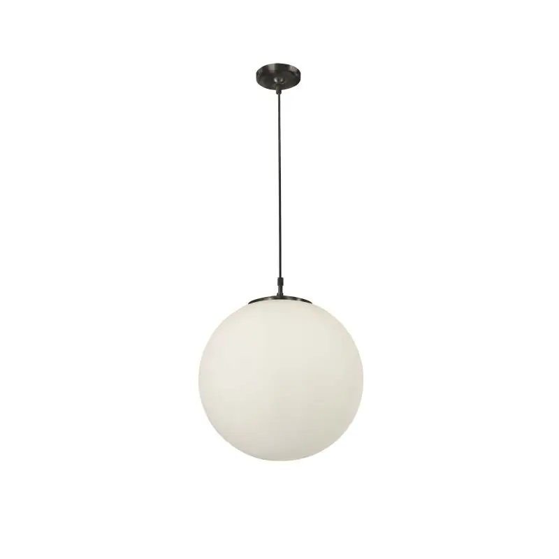 Weekendaanbieding Searchlight Atom - hanglamp - Ø 40 x 120 cm - mat opaal en mat zwart