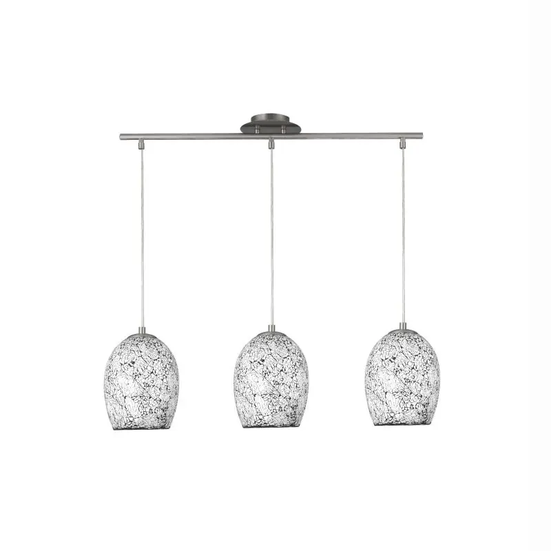 In De Mode Searchlight Crackle - hanglamp - 75 x 18 x 147 cm - wit craquelé glas