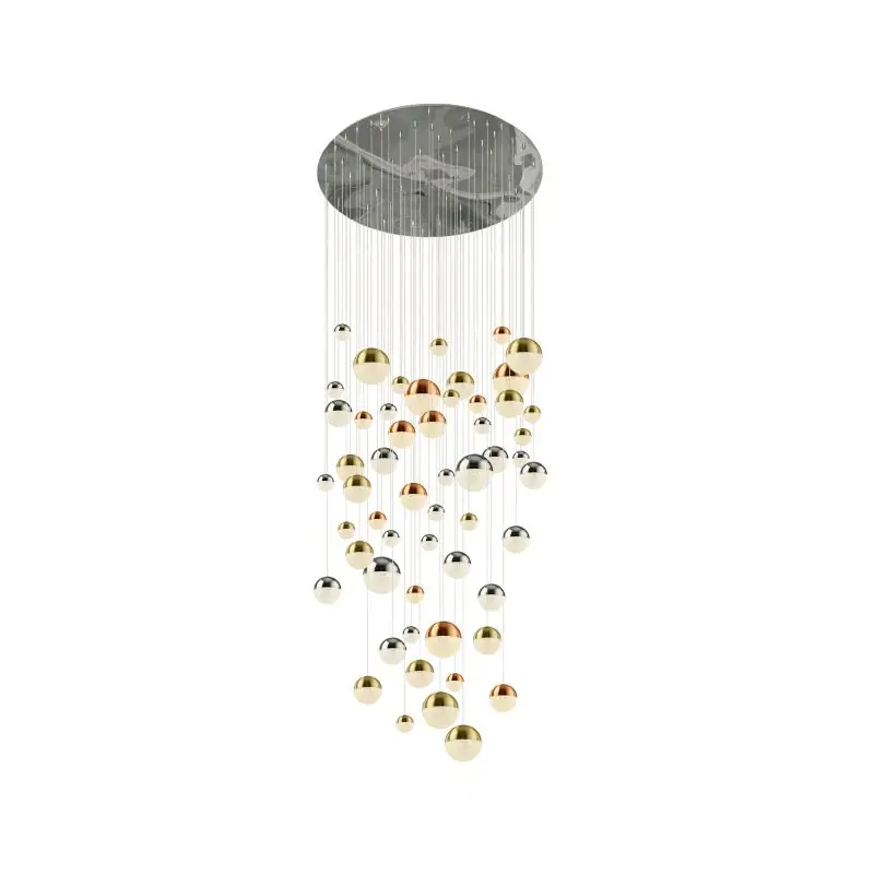 Goedkoop Searchlight Planets - hanglamp - Ø 140 x 323 cm - 55 x 7W dimbare LED incl. - multicolour