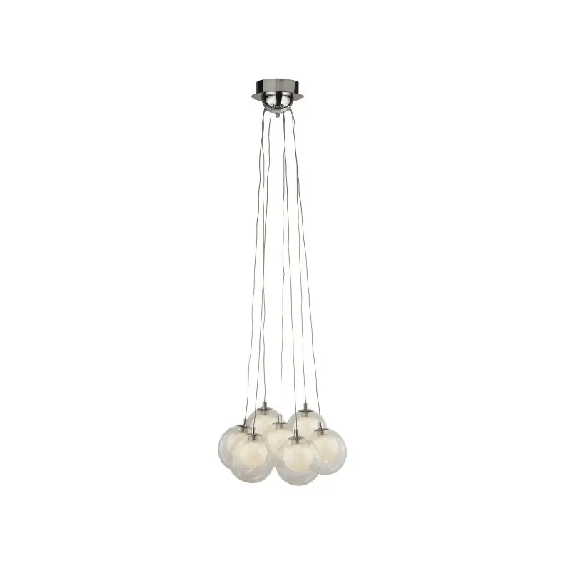 Aanbieding Searchlight Cluster - hanglamp - 39 x 35,5 x 120 cm - 7 x 2W dimbare LED incl. - chroom en transparant