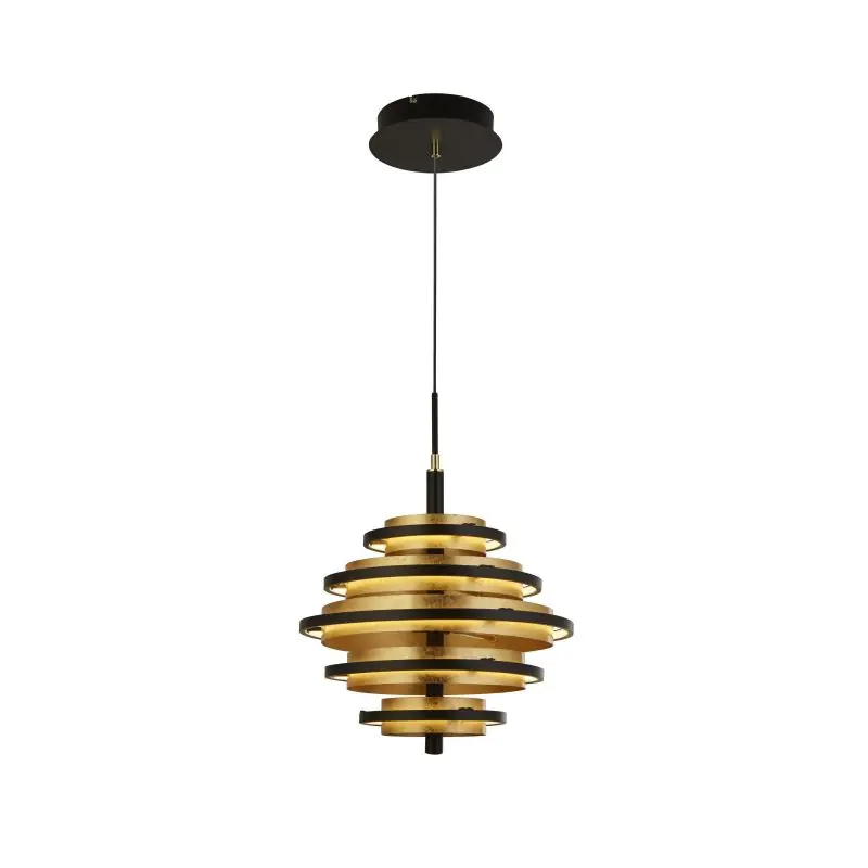 Shop Nu Searchlight Hive - hanglamp - Ø 40 x 140 cm - 35W dimbare LED incl. - zwart en goud