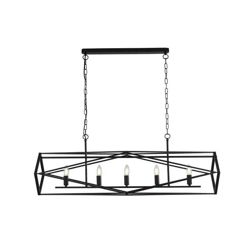 Ambachtelijk Searchlight Chassis - luster - 86 x 26 x 90 cm - mat zwart