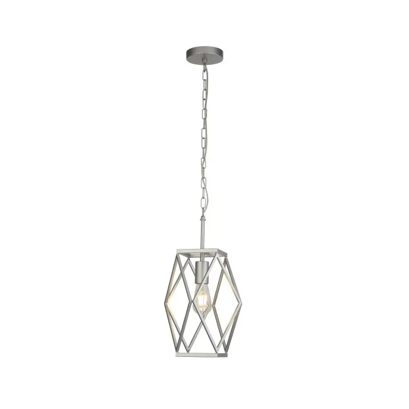 Wereldwijde Verzending Searchlight Chassis - hanglamp - 25 x 25 x 95 cm - satijn zilver