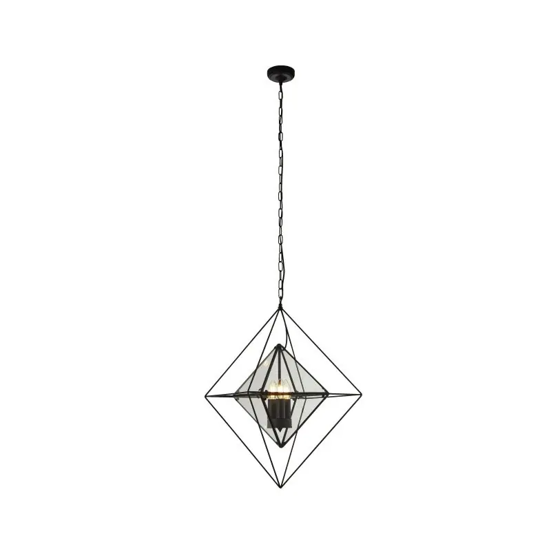 Uitverkoop Searchlight Diamond - luster - 57 x 57 x 150 cm - mat zwart