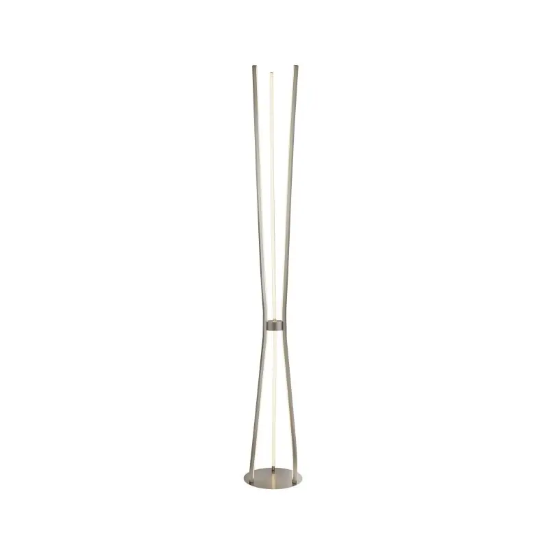 Searchlight Tripod - staanlamp - 165 cm - 53W LED incl. - satijn nikkel en wit Betrouwbaar