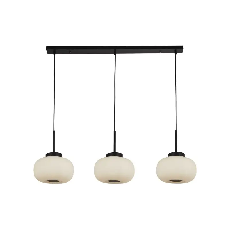 Seizoensaanbieding Searchlight Lumina - hanglamp - 104 x 24 x 130 cm - wit en mat zwart