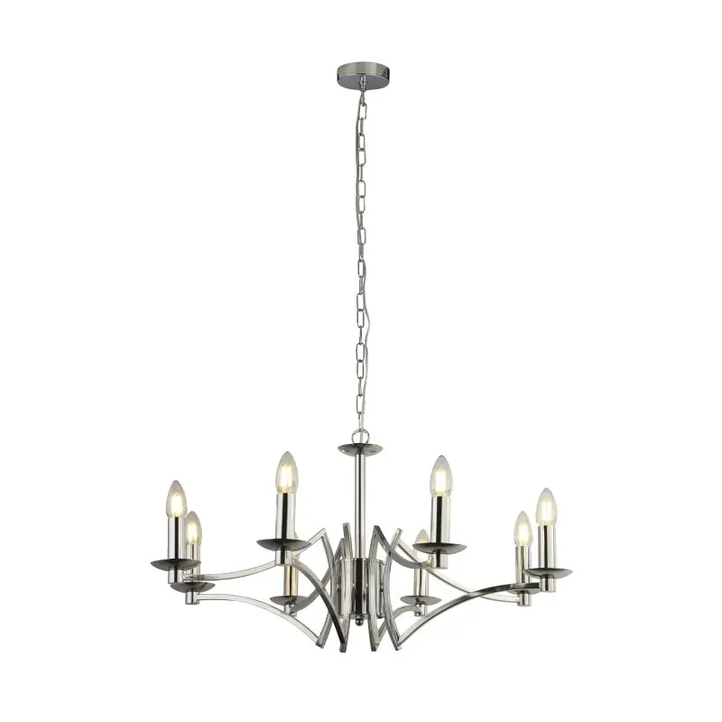 Superprijs Searchlight Ascot - luster - Ø 72 x 150 cm - chroom