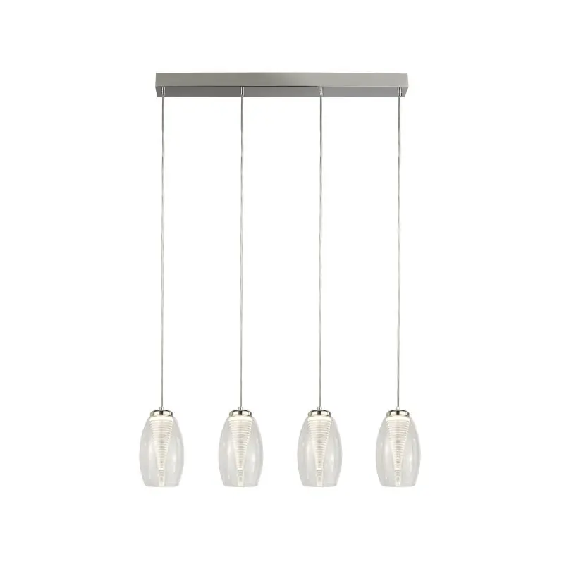 Gratis Retour Searchlight Cyclone - hanglamp - 75,5 x 11,5 x 150 cm - 21W dimbare LED incl. - chroom en transparant