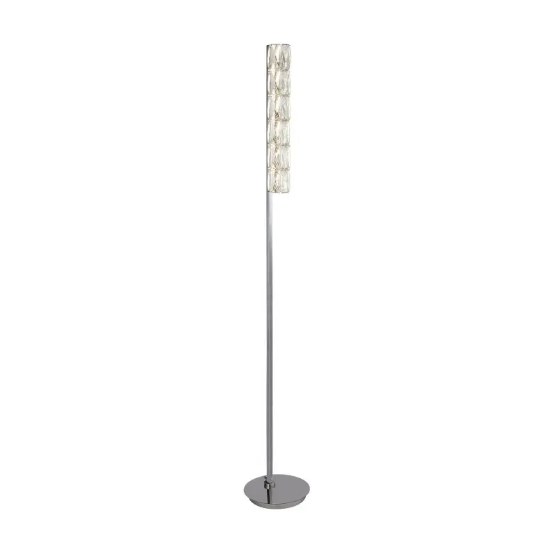 Superprijs Searchlight Remy - staanlamp - 151 cm - 16W dimbare LED incl. - chroom en transparant