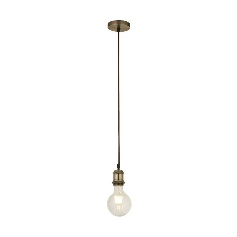 Gecertificeerd Searchlight Suspension - hanglamp - Ø 9,8 x 150 cm - antiek messing