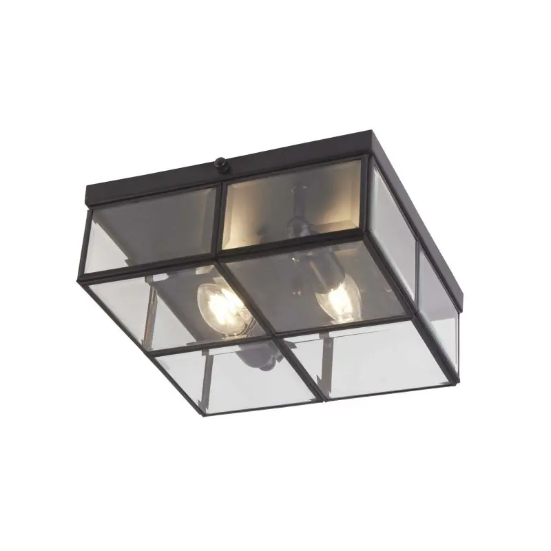 Shop Nu Searchlight Flush - plafondverlichting - 25 x 25 x 10 cm - mat zwart