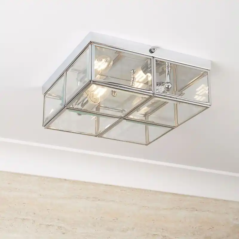 Favoriet Searchlight Flush - plafondverlichting - 25 x 25 x 10 cm - chroom