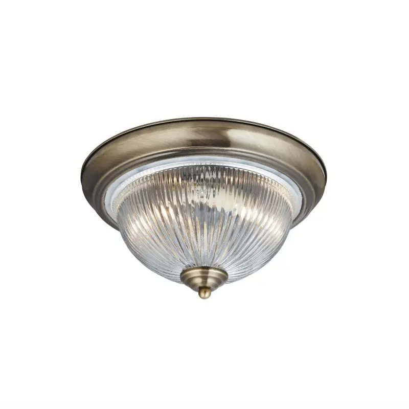 Exclusieve Aanbieding Searchlight Flush - plafondverlichting - Ø 29 x 14,5 cm - IP44 - antiek messing