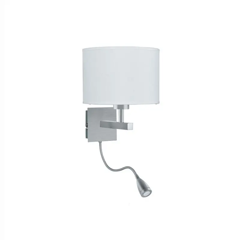 Beperkte Voorraad Searchlight Wall - wandverlichting met dubbele schakelaar - 20 x 25 cm - 1W LED incl. - satijn zilver