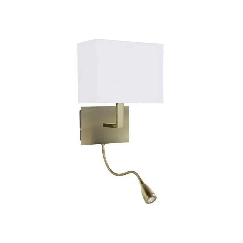 Searchlight Wall - wandverlichting met dubbele schakelaar - 20 x 25,5 cm - 1W LED incl. - antiek messing Lage Kosten