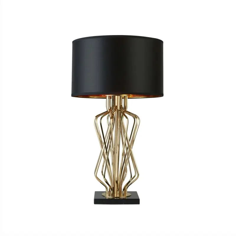 Exclusief Searchlight Ethan - tafellamp - 72 cm - zwart en goud