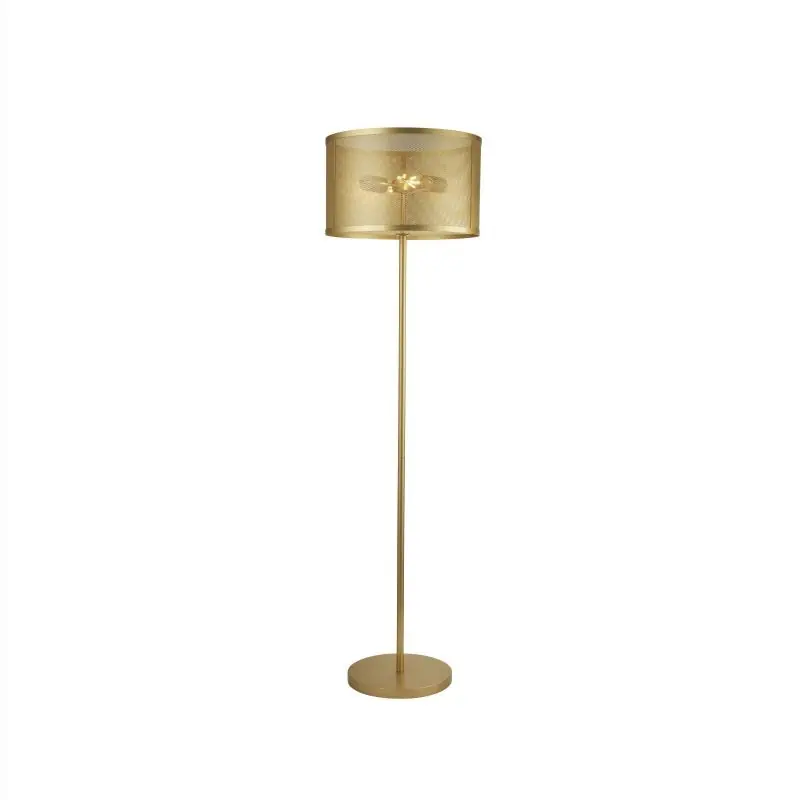 Koop Online Searchlight Fishnet - staanlamp - 145 cm - mat goud