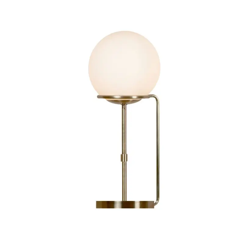 Aanbieding Searchlight Sphere - tafellamp - Ø 20 x 50 cm - antiek messing en opaal wit