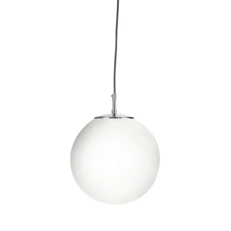 Uitverkoop Searchlight Atom - hanglamp - Ø 30 x 120 cm - satijn zilver en glanzend opaal