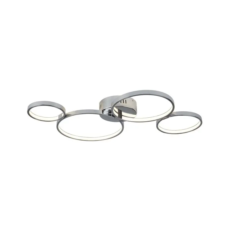 Speciale Aanbieding Searchlight Solexa - plafondverlichting - 75 x 50 x 7 cm - 30W dimbare LED incl. - chroom en wit