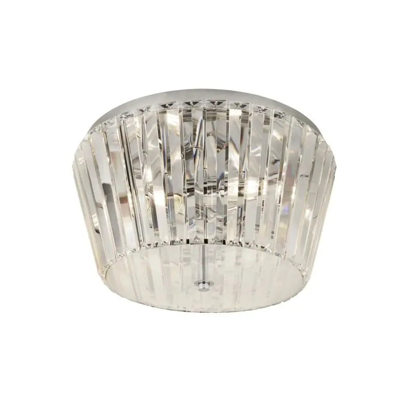 Actieprijs Searchlight Tiara - plafondverlichting - Ø 40 x 23 cm - chroom en transparant