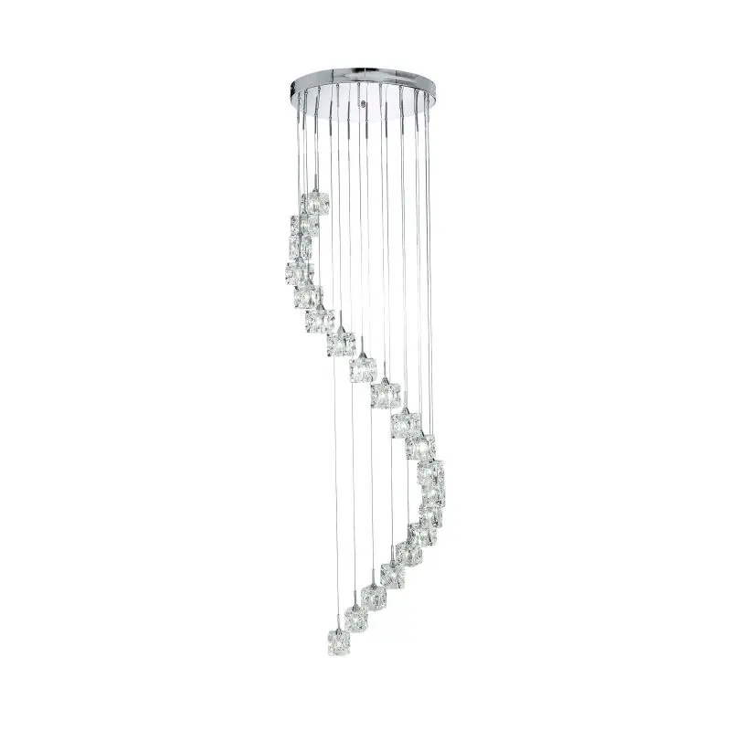 Favoriet Searchlight Ice Cube - hanglamp - Ø 45 x 180 cm - 20 x 3W dimbare LED incl. - chroom