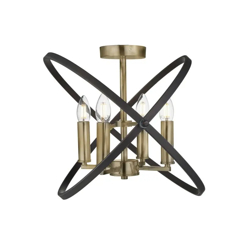 Bulkbestelling Searchlight Hoopla - plafondverlichting - Ø 45 x 33 cm - brons en bruin