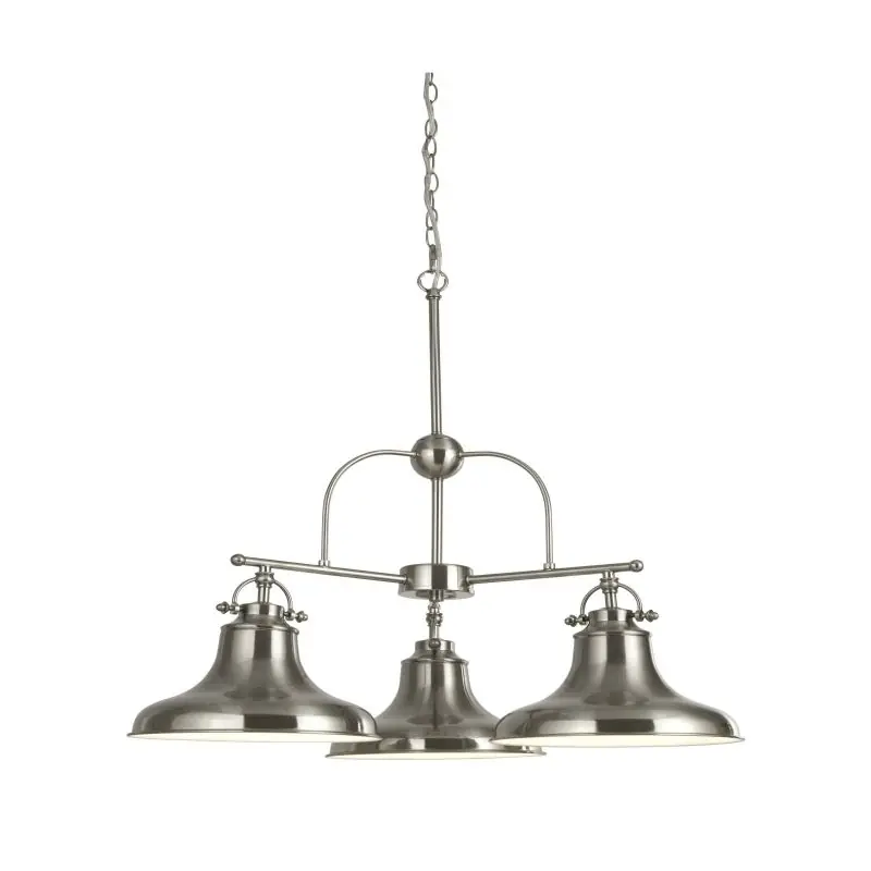 Beperkt Aanbod Searchlight Dallas - hanglamp - Ø 63 x 150 cm - satijn zilver