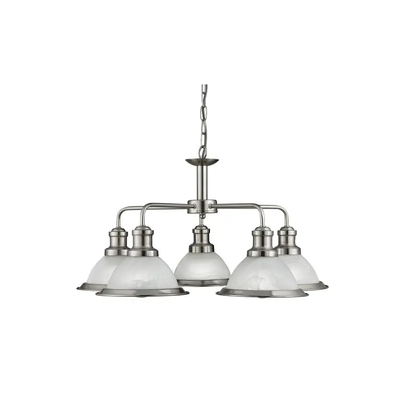 Bestel Nu Searchlight Bistro - hanglamp - Ø 63 x 88 cm - satijn zilver