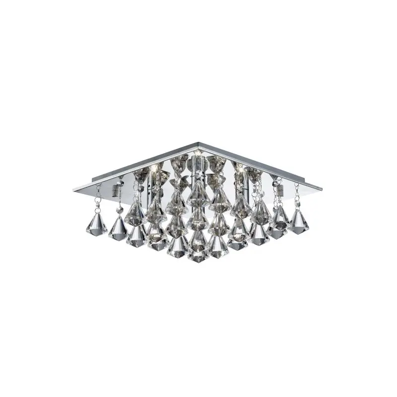Exclusieve Aanbieding Searchlight Hanna - plafondverlichting - 34 x 34 x 15 cm - chroom