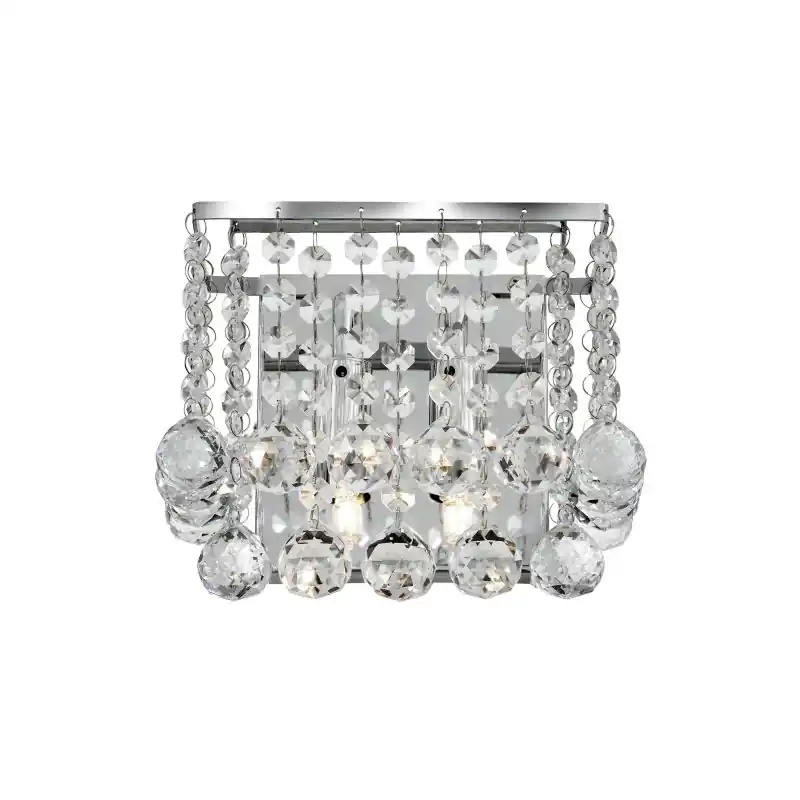 Trendy Searchlight Hanna - wandverlichting - 20 x 18 cm - chroom
