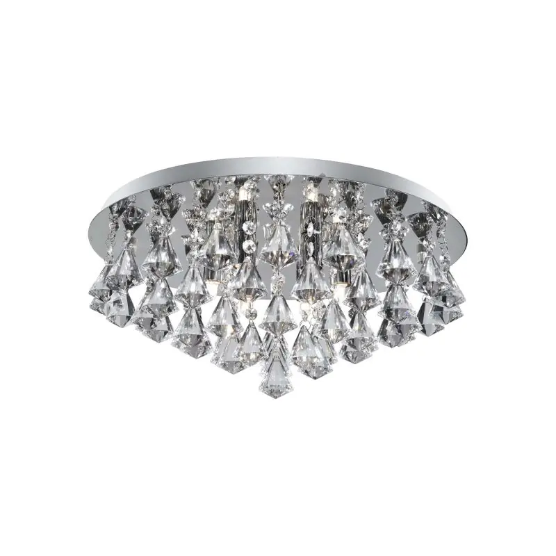 Uitverkoop Searchlight Hanna - plafondverlichting - Ø 55 x 21 cm - chroom