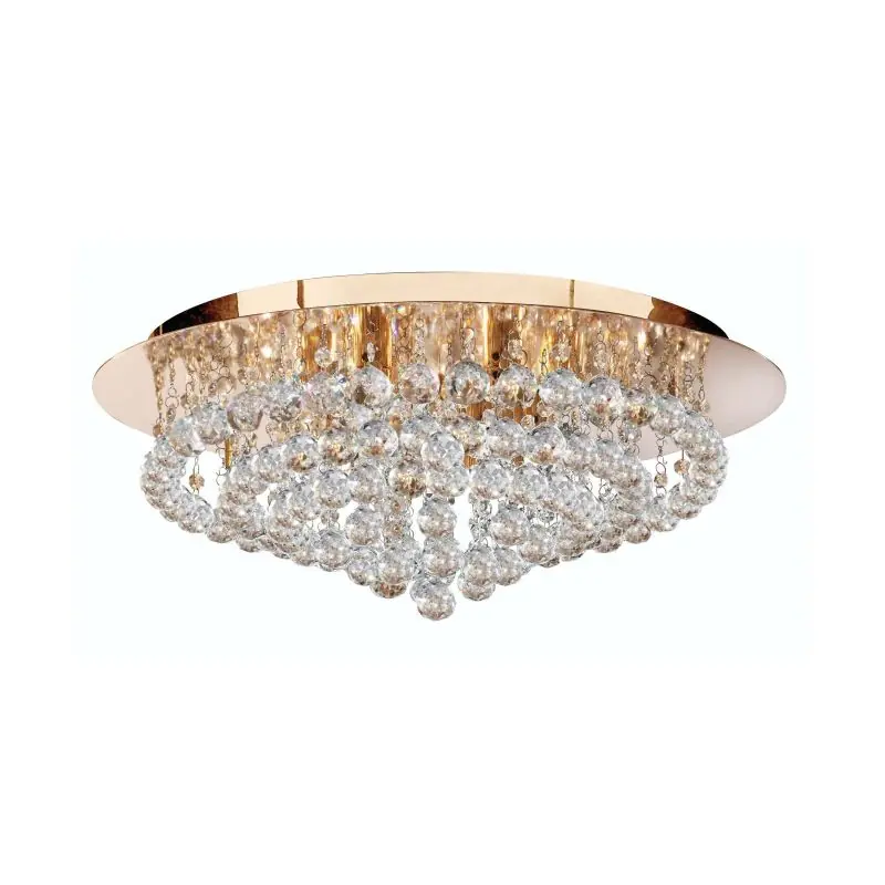 Geld-Terug-Garantie Searchlight Hanna - plafondverlichting - Ø 55 x 20,8 cm - goud en transparant