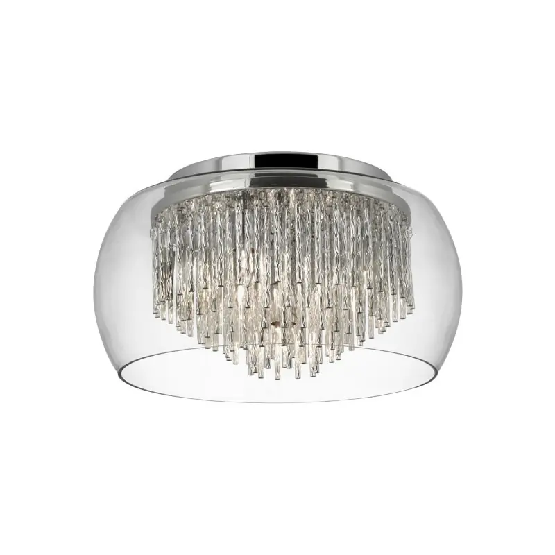 Fabrieksprijs Searchlight Curva - plafondverlichting - Ø 35 x 18,5 cm - chroom