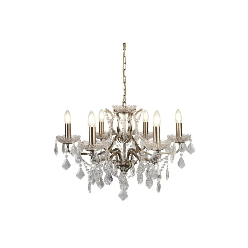 Koop Online Searchlight Paris - luster - Ø 70 x 135 cm - antiek messing