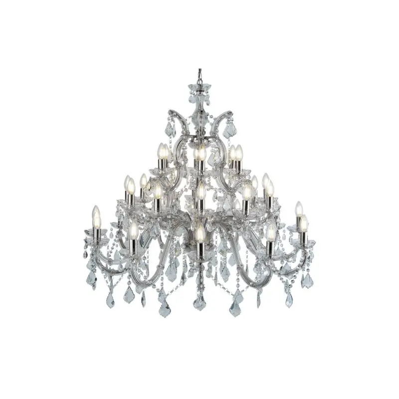 Ambachtelijk Searchlight Marie Therese - luster - Ø 98 x 150 cm - chroom