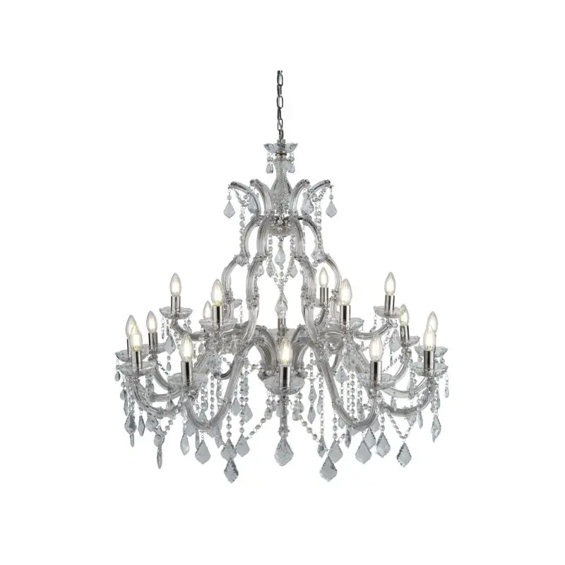 Beperkt Aanbod Searchlight Marie Therese - luster - Ø 98 x 150 cm - chroom