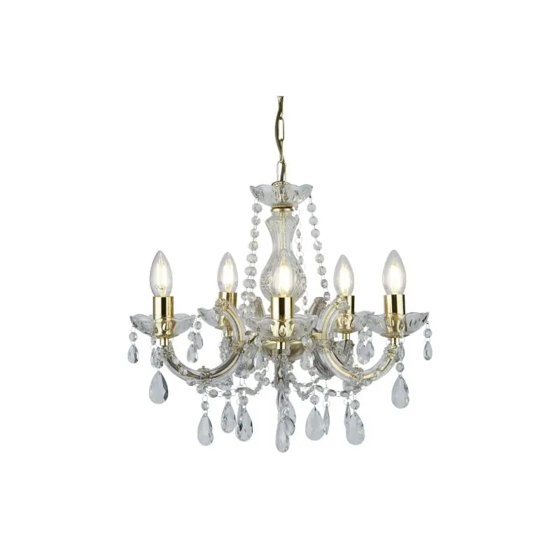 Authentiek Searchlight Marie Therese - luster - Ø 48 x 100 cm - goud