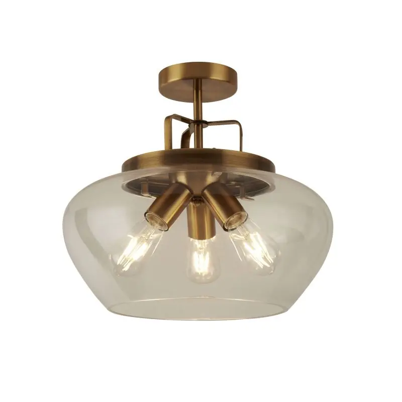 Handgemaakt Searchlight Boule - plafondverlichting - Ø 40 x 36 cm - brons
