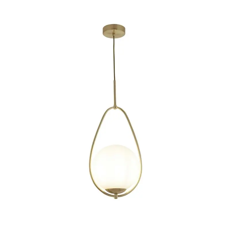 Goedkoop Searchlight Avalon - hanglamp - Ø 23 x 150 cm - wit en goud