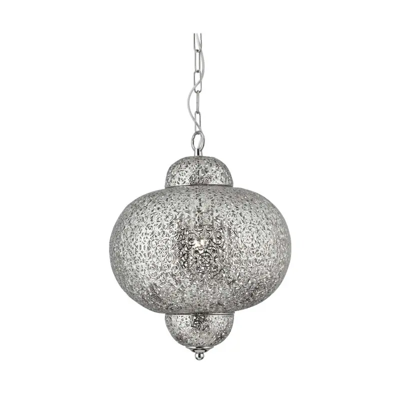 Koopje Searchlight Fretwork - hanglamp - Ø 29 x 88 cm - glanzend nikkel