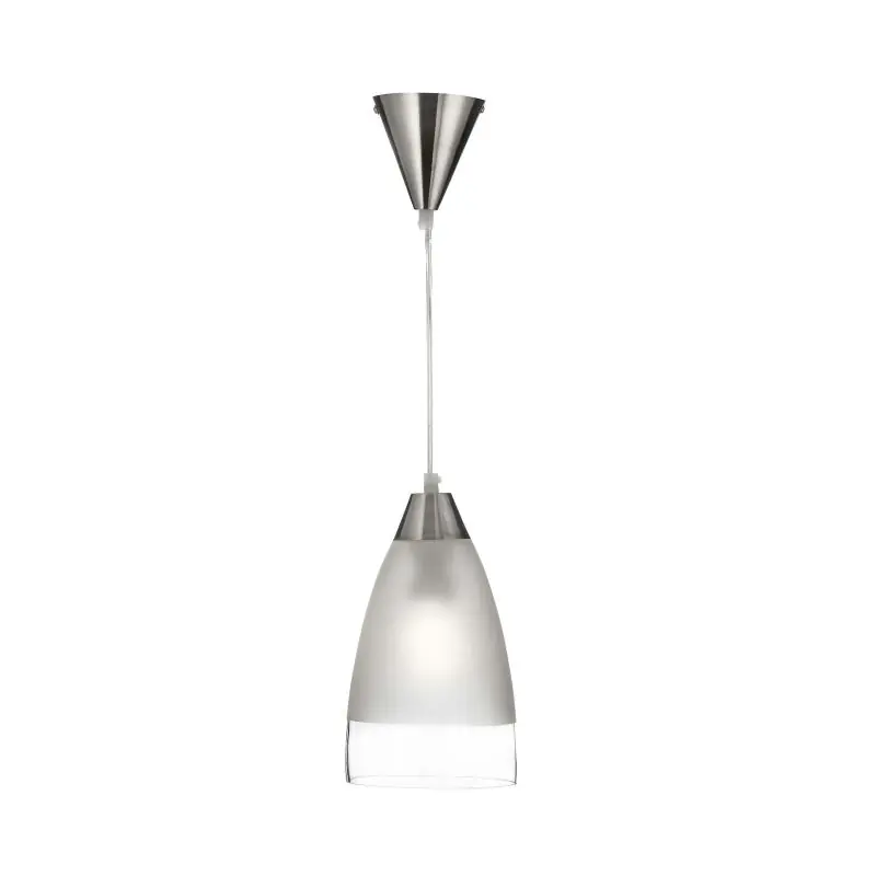 Trendy Searchlight Metal and Glass Pendants - hanglamp - Ø 15 x 120 cm - satijn zilver