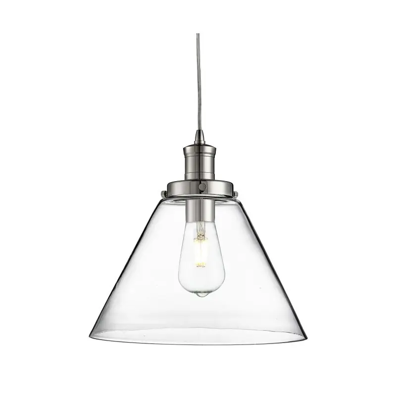 Actieprijs Searchlight Pyramid - hanglamp - Ø 29 x 100 cm - transparant en chroom