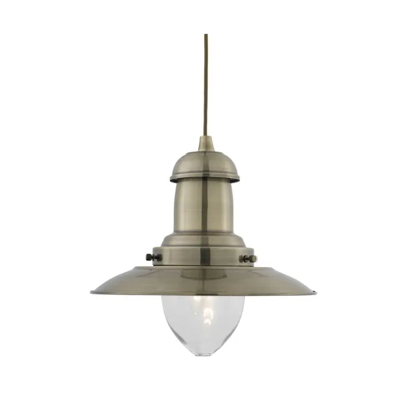 Geld-Terug-Garantie Searchlight Fisherman - hanglamp - Ø 32 x 120 cm - satijn zilver
