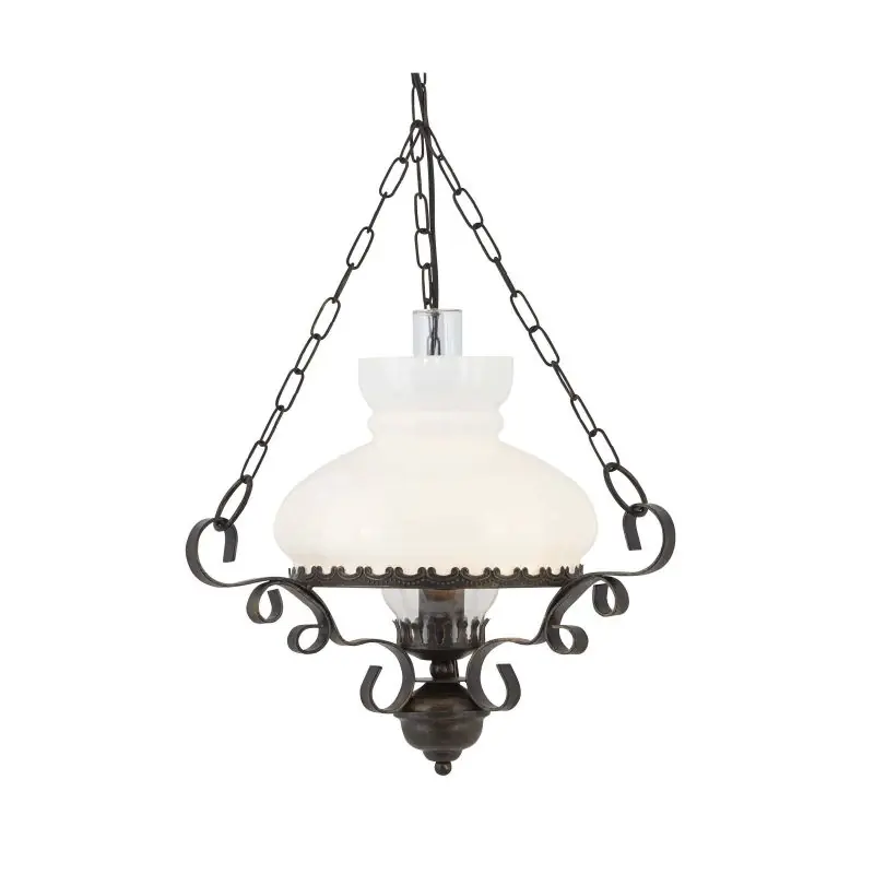 Exclusieve Aanbieding Searchlight Hurricane - hanglamp - Ø 45 x 93 cm - roest en opaal