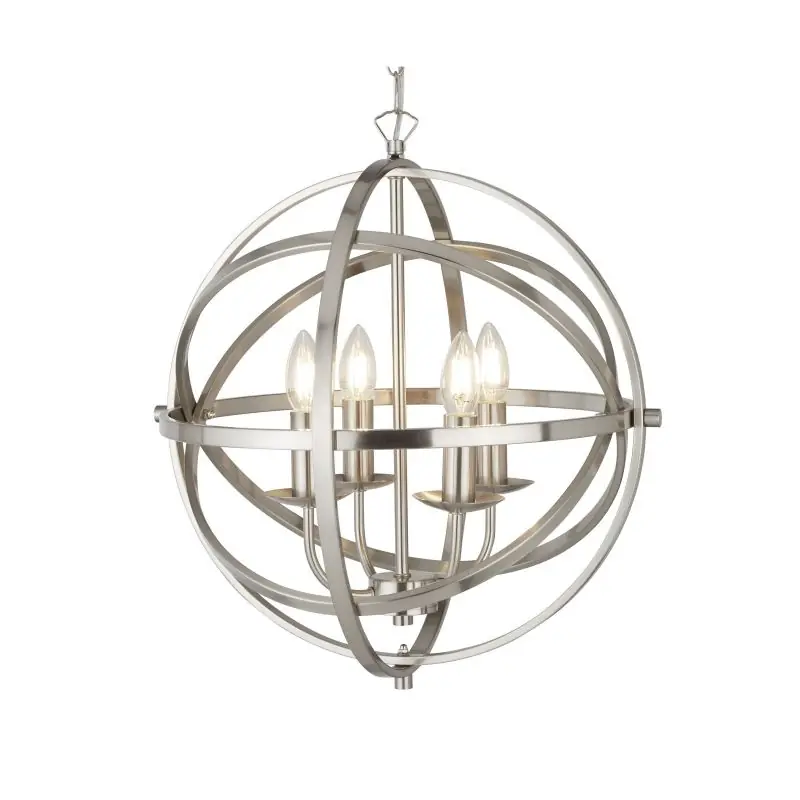 Voordeelprijs Searchlight Orbit - luster - Ø 46 x 116 cm - satijn zilver