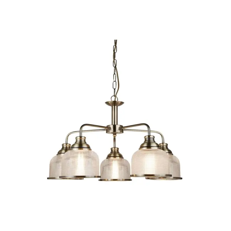 Fabrieksprijs Searchlight Bistro II - hanglamp - Ø 58 x 88 cm - antiek messing